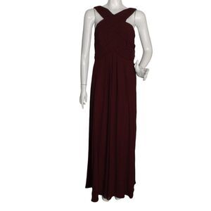 new BILL LEVKOFF Maxi Dress/Gown, 10, SAMPLE, Burgundy, Criss-cross Gathered